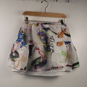Kenzo Novelty Colorful Graphic Print Women's Skirt Size 36